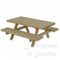 Unpainted picnic table
